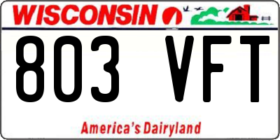 WI license plate 803VFT