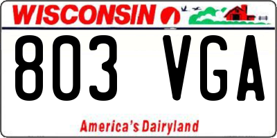WI license plate 803VGA