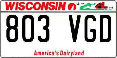 WI license plate 803VGD