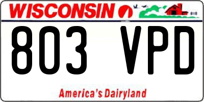 WI license plate 803VPD