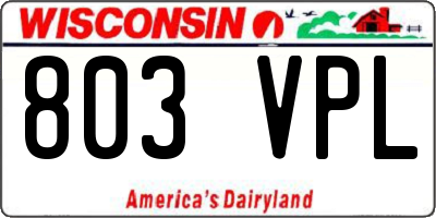 WI license plate 803VPL