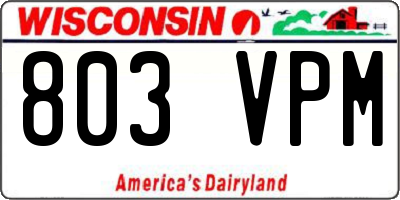 WI license plate 803VPM