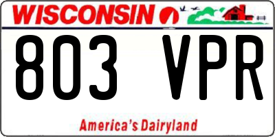 WI license plate 803VPR