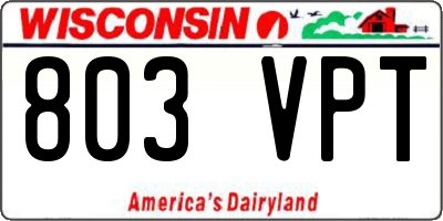WI license plate 803VPT