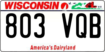 WI license plate 803VQB