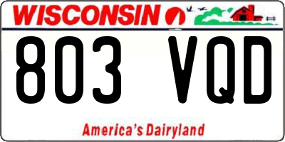 WI license plate 803VQD