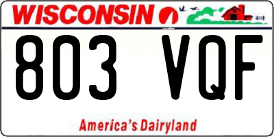 WI license plate 803VQF