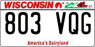 WI license plate 803VQG