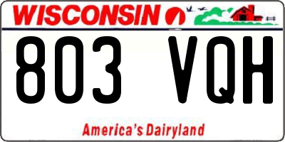 WI license plate 803VQH