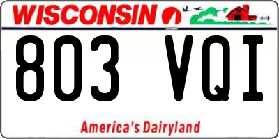 WI license plate 803VQI