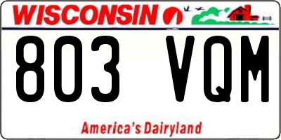 WI license plate 803VQM
