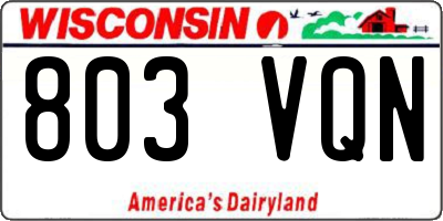WI license plate 803VQN