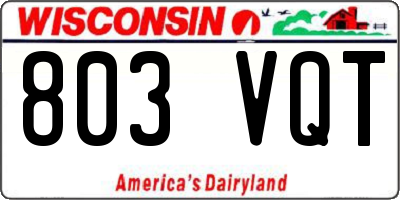 WI license plate 803VQT