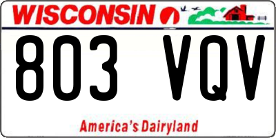 WI license plate 803VQV