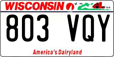 WI license plate 803VQY
