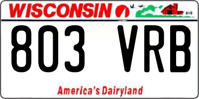 WI license plate 803VRB