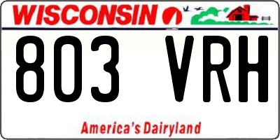 WI license plate 803VRH