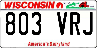 WI license plate 803VRJ