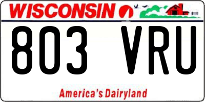 WI license plate 803VRU