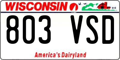 WI license plate 803VSD