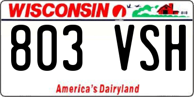 WI license plate 803VSH