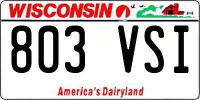 WI license plate 803VSI