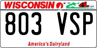 WI license plate 803VSP