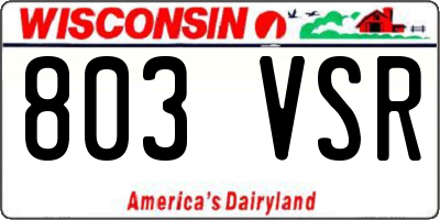 WI license plate 803VSR
