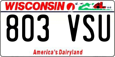 WI license plate 803VSU