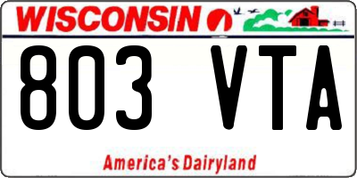 WI license plate 803VTA