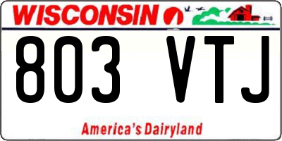 WI license plate 803VTJ