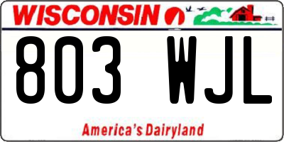 WI license plate 803WJL