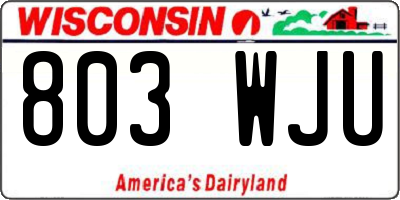 WI license plate 803WJU