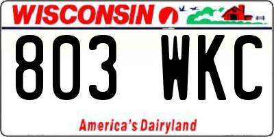WI license plate 803WKC