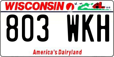 WI license plate 803WKH