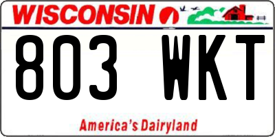 WI license plate 803WKT