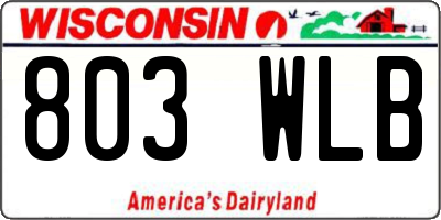 WI license plate 803WLB