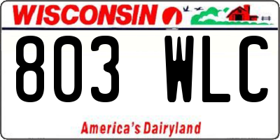 WI license plate 803WLC