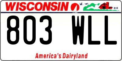 WI license plate 803WLL