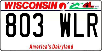 WI license plate 803WLR