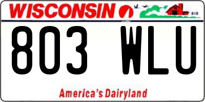 WI license plate 803WLU