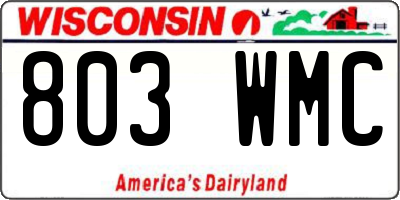 WI license plate 803WMC
