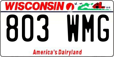WI license plate 803WMG
