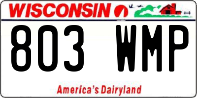 WI license plate 803WMP