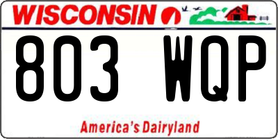 WI license plate 803WQP