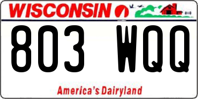 WI license plate 803WQQ