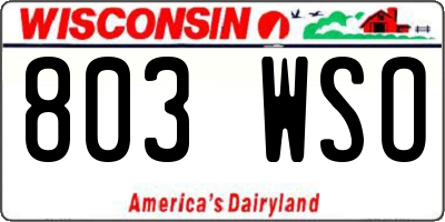 WI license plate 803WSO