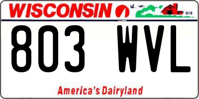 WI license plate 803WVL