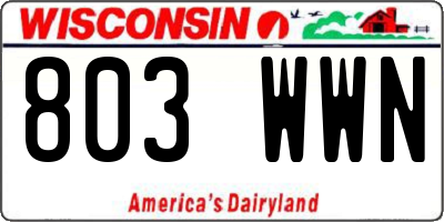 WI license plate 803WWN