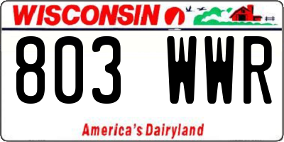WI license plate 803WWR